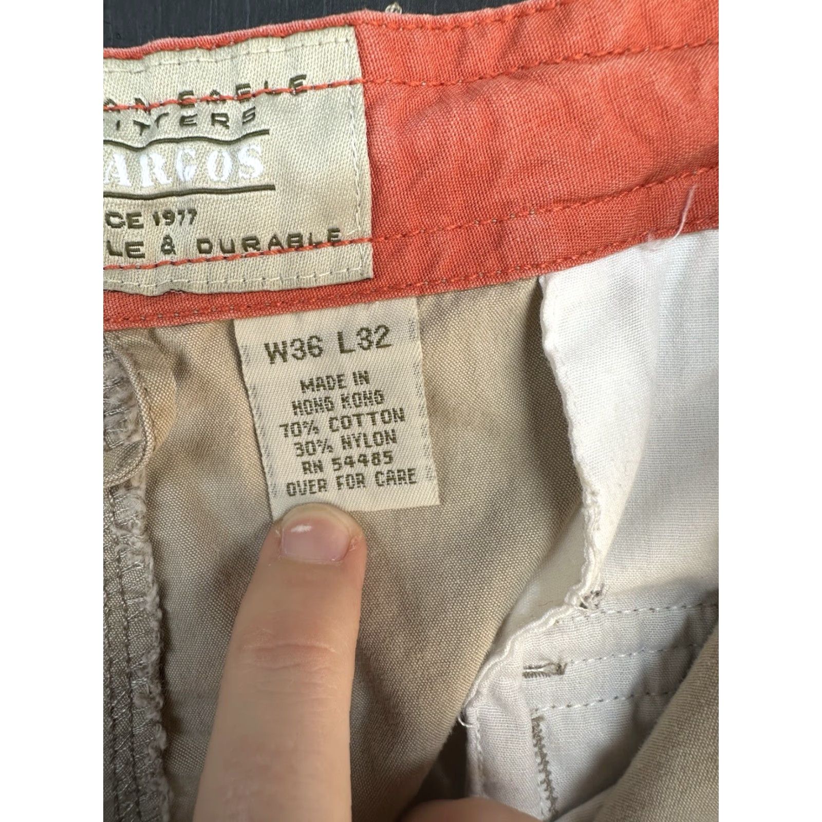 American Eagle Outfitters VINTAGE American Eagle Cargo Pants Mens Wide-Leg Beige 36 Inseam 30.5 Army Military Skater Baggy 36x32 Size US 36 / EU 52 - 4 Thumbnail