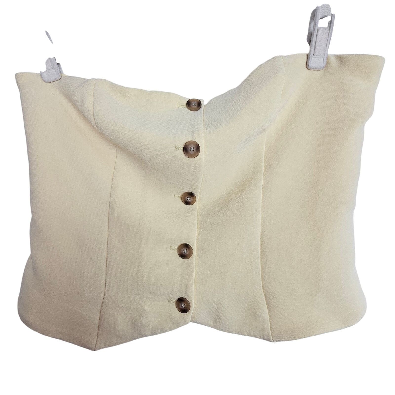 Express Express Womens Strapless Button Front Tailored Tube Top Sz L Size L / US 10 / IT 46 - 2 Thumbnail