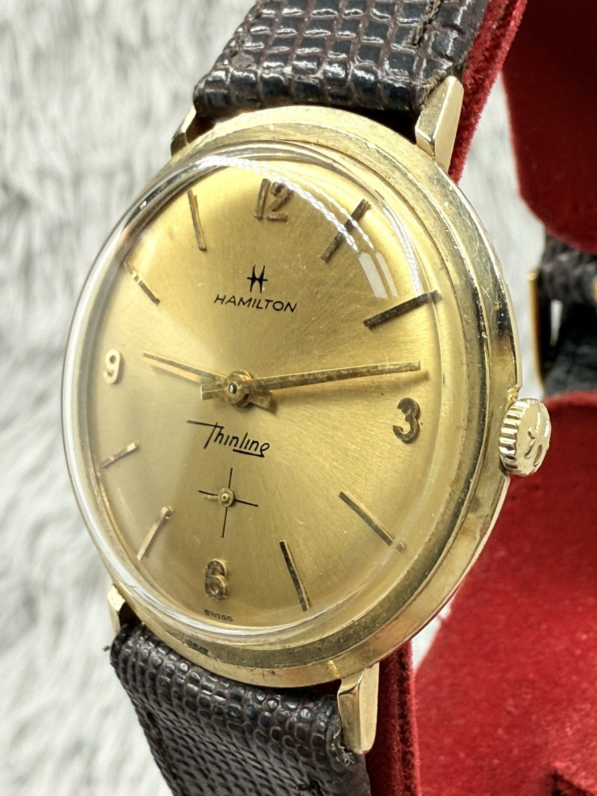 Vintage Vintage HAMILTON THINLINE Manual Men’s Watch 14K Solid Gold Size ONE SIZE - 7 Thumbnail