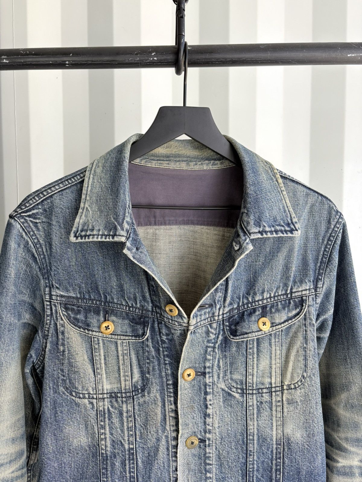 Maison Margiela FW 2005 Distressed Denim Sun Faded Jacket Thrashed Size US M / EU 48-50 / 2 - 3 Thumbnail