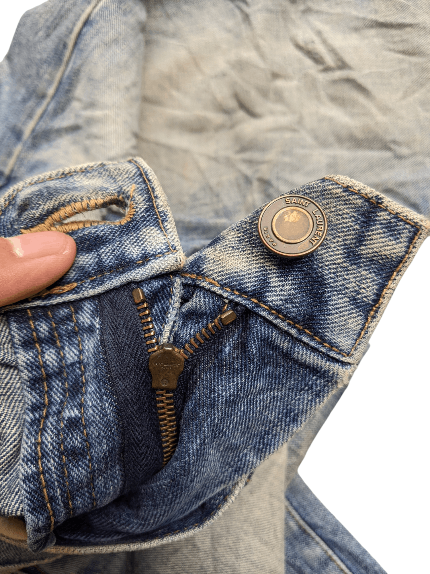 Saint Laurent Paris AW 17 University Distressed Light Wash Size US 32 / EU 48 - 12 Thumbnail