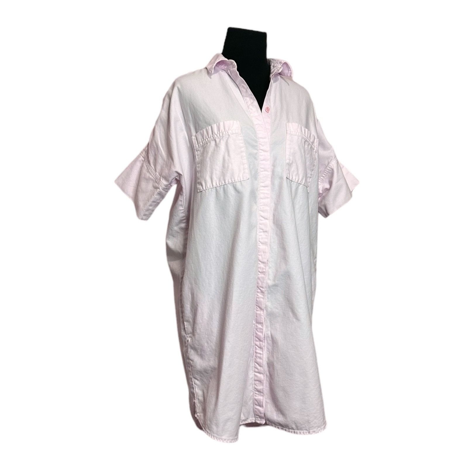 Madewell Madewell pink buttoned shirt mini dress size small Size S / US 4 / IT 40 - 5 Thumbnail