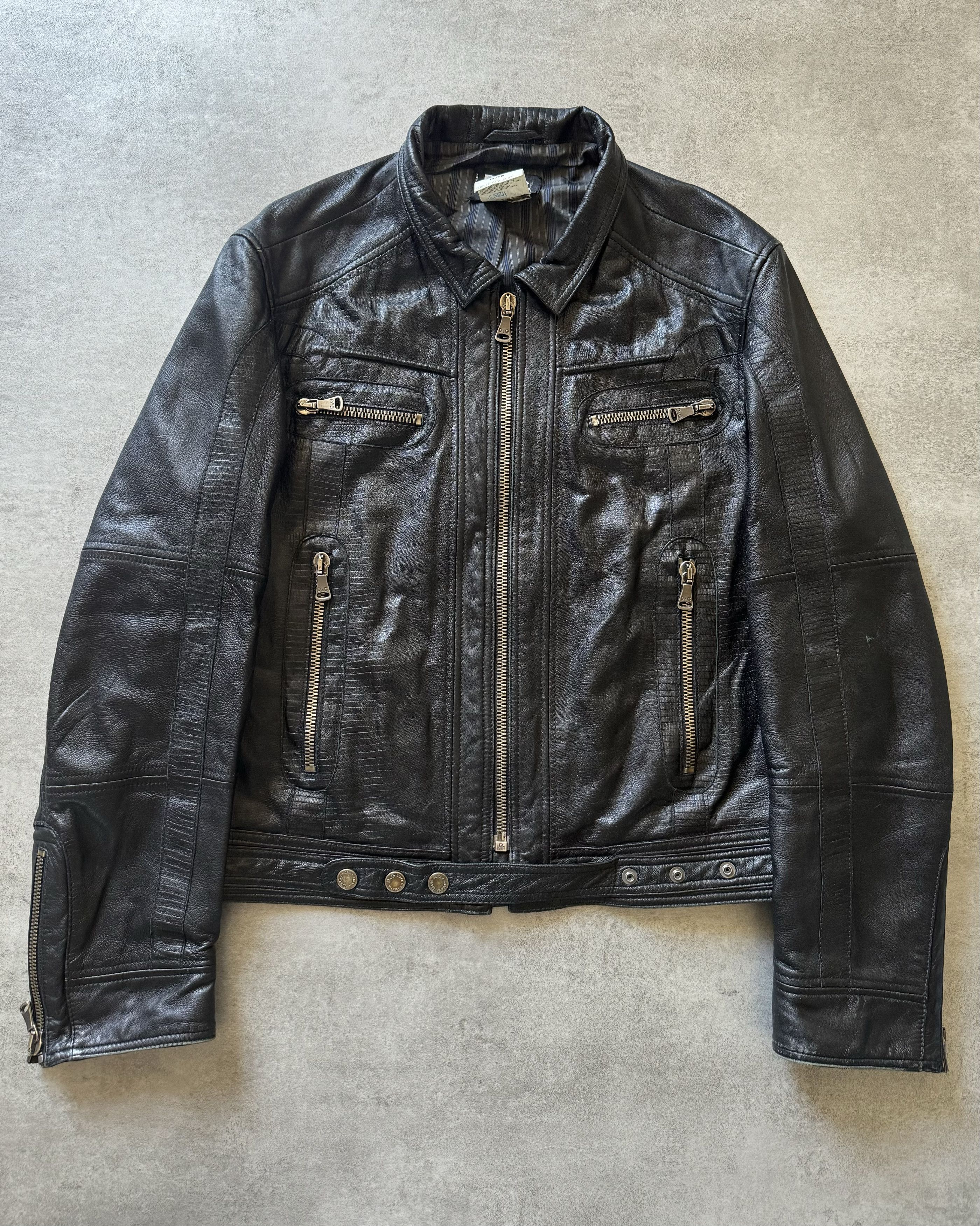 image of Archival Clothing x Dolce Gabbana Aw2005 Dolce & Gabbana Structured Biker Jacket in Black, Women's 