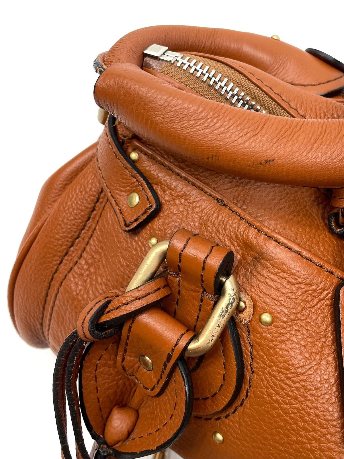 Chloe Chloé Paddington Medium Satchel Bag – Tan Pebbled Leather Size ONE SIZE - 10 Thumbnail