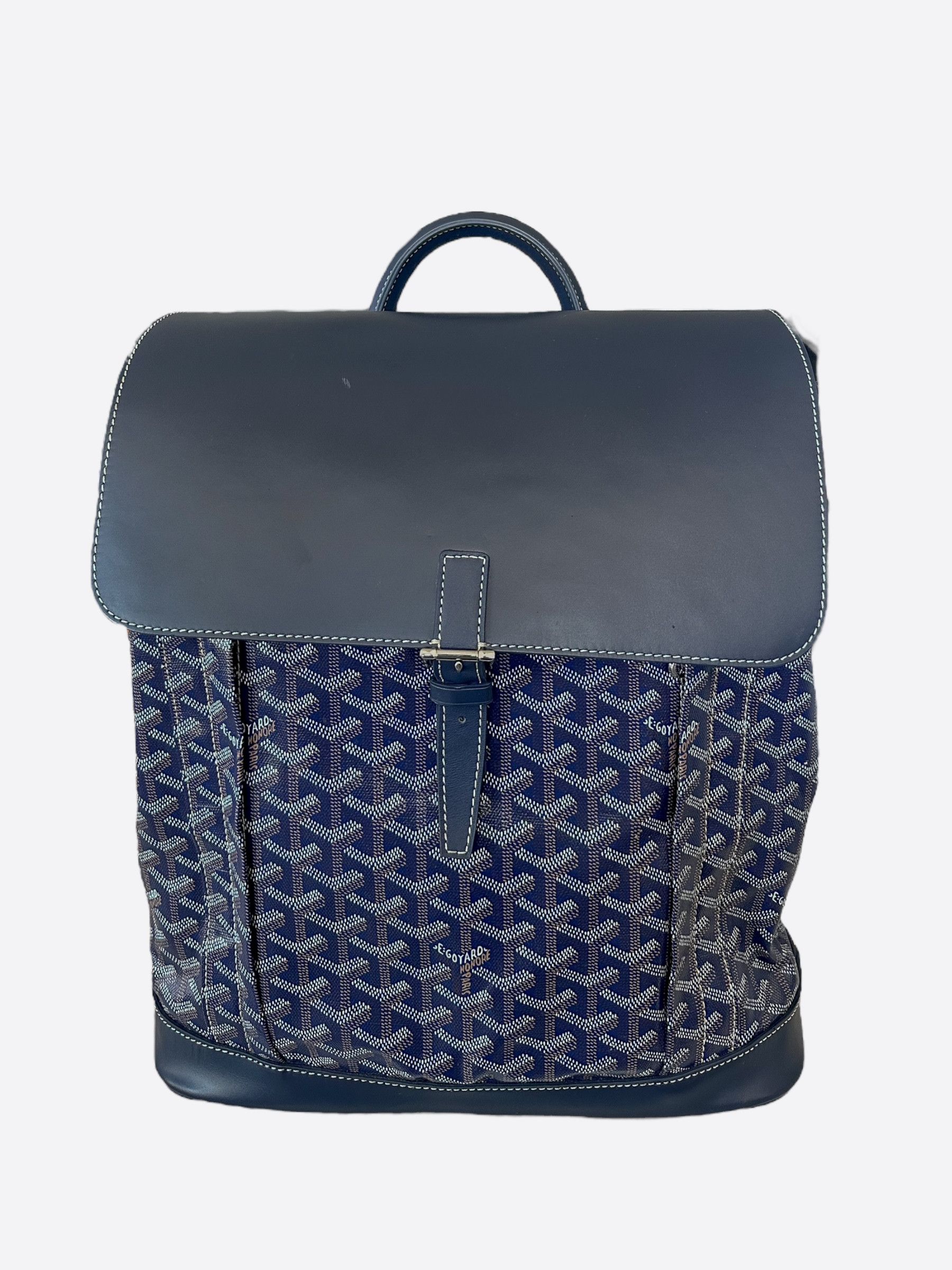 image of Goyard Blue Goyardine Alpin Mm Backpack, Men's