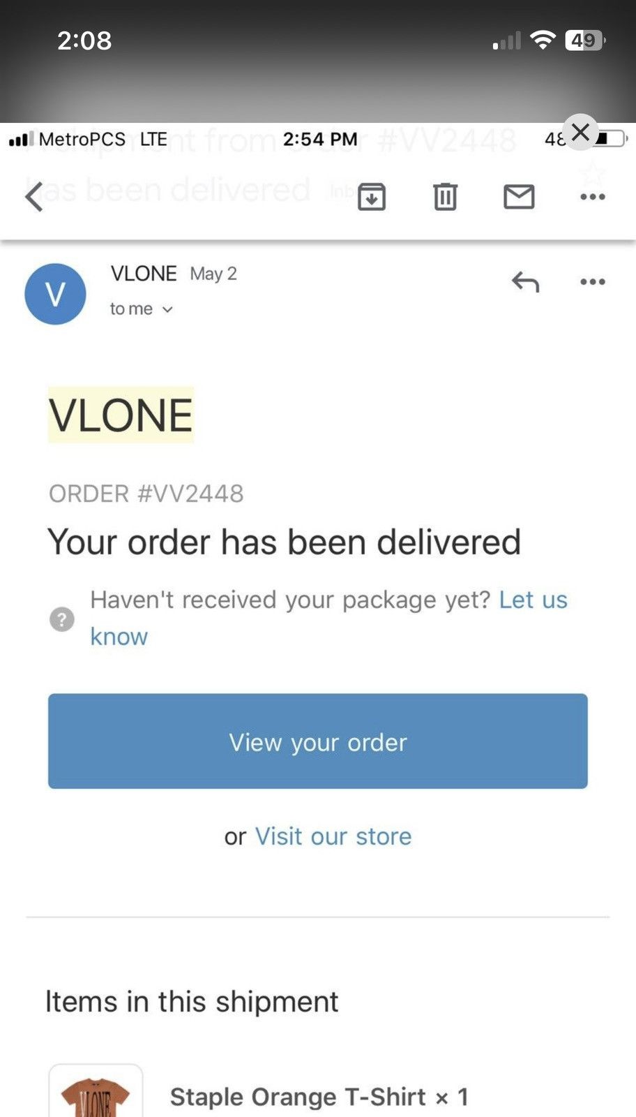 Vlone Vlone Orange Staple Tee Size US L / EU 52-54 / 3 - 6 Thumbnail