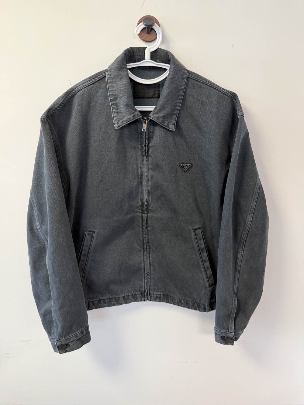 Prada Prada Logo Plaque Zip-up Denim Jacket Size L Size US L / EU 52-54 / 3 - 1 Thumbnail