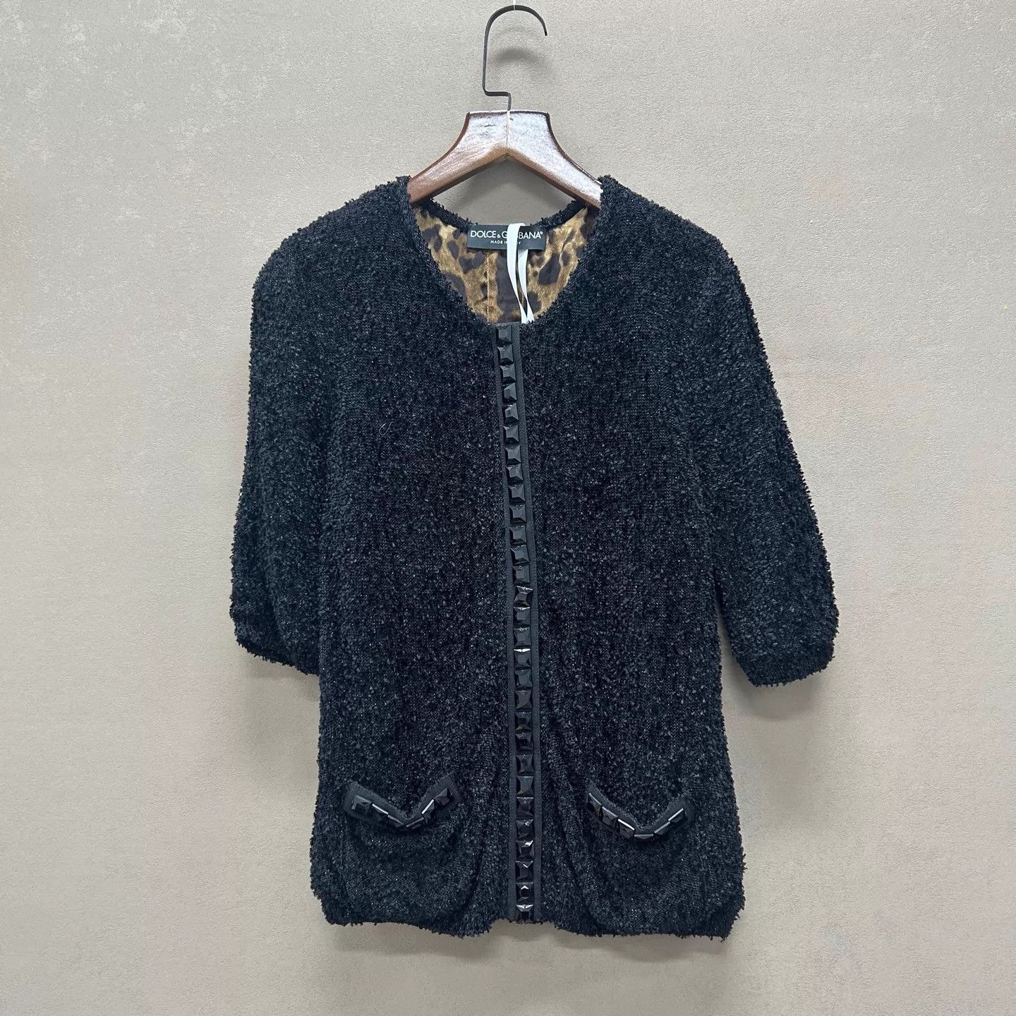 Dolce & Gabbana Dolce & Gabbana light black short-sleeve leopard print jkt38 Size XS / US 0-2 / IT 36-38 - 1 Thumbnail
