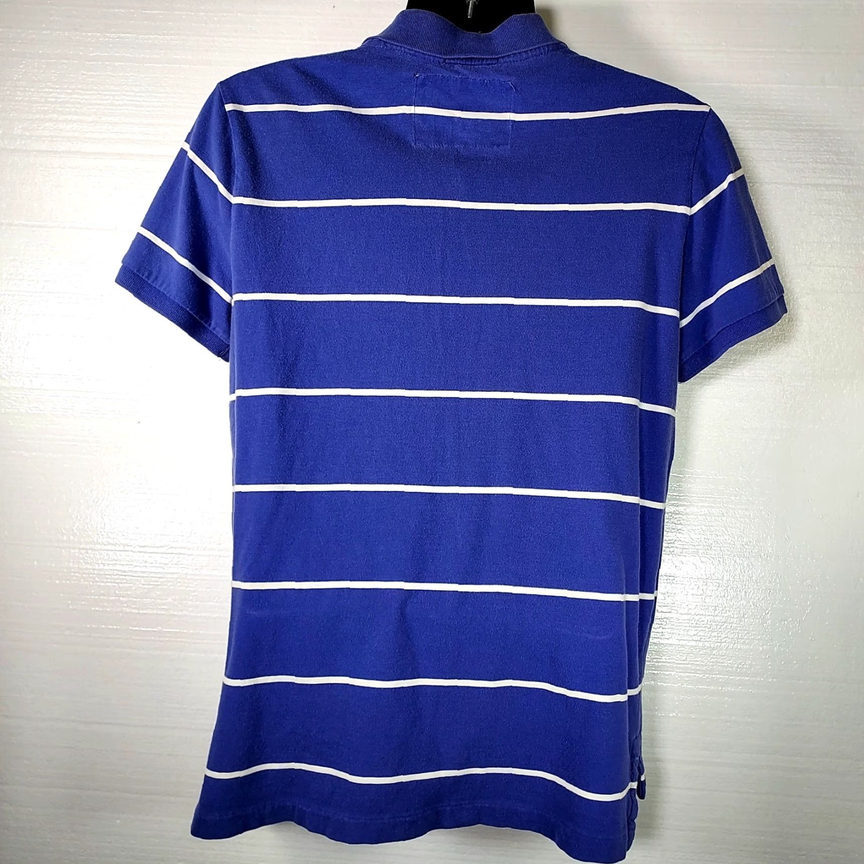American Eagle Outfitters American Eagle Outfitters Shirt Men's Medium Blue Polo Vintage Fit Striped Short Sleeve Button-Up Cotton Knit Casual Size US M / EU 48-50 / 2 - 2 Thumbnail