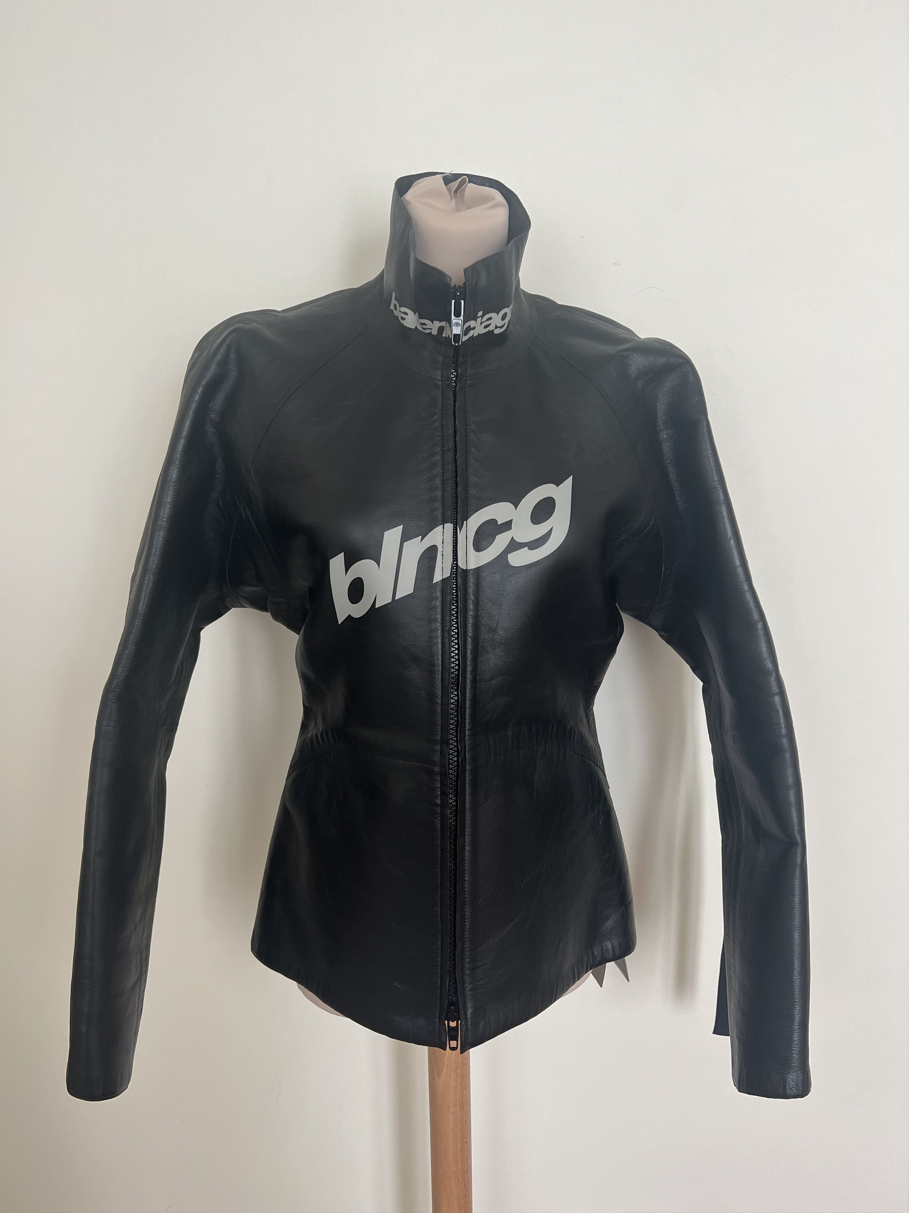 image of Balenciaga Scuba Leather Jacket - As Seen On Kim K in Black, Men's (Size Medium)