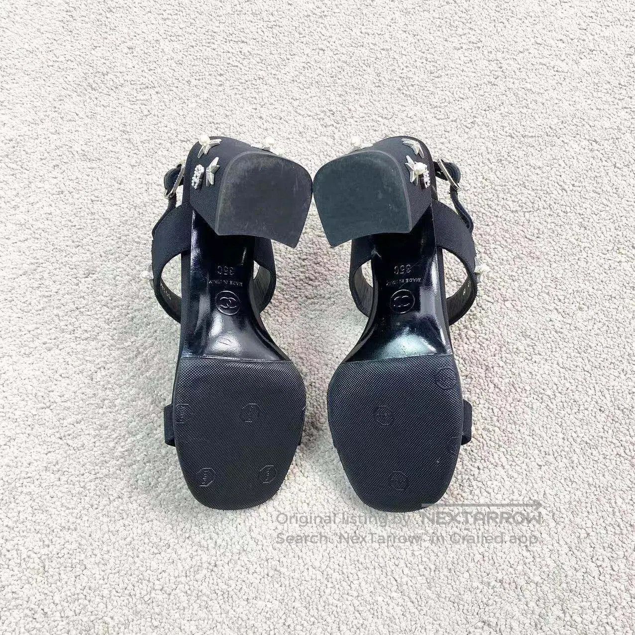 Chanel Chanel Classic star pearl block heeled sandals| Size US 4.5 / IT 34.5 - 6 Thumbnail