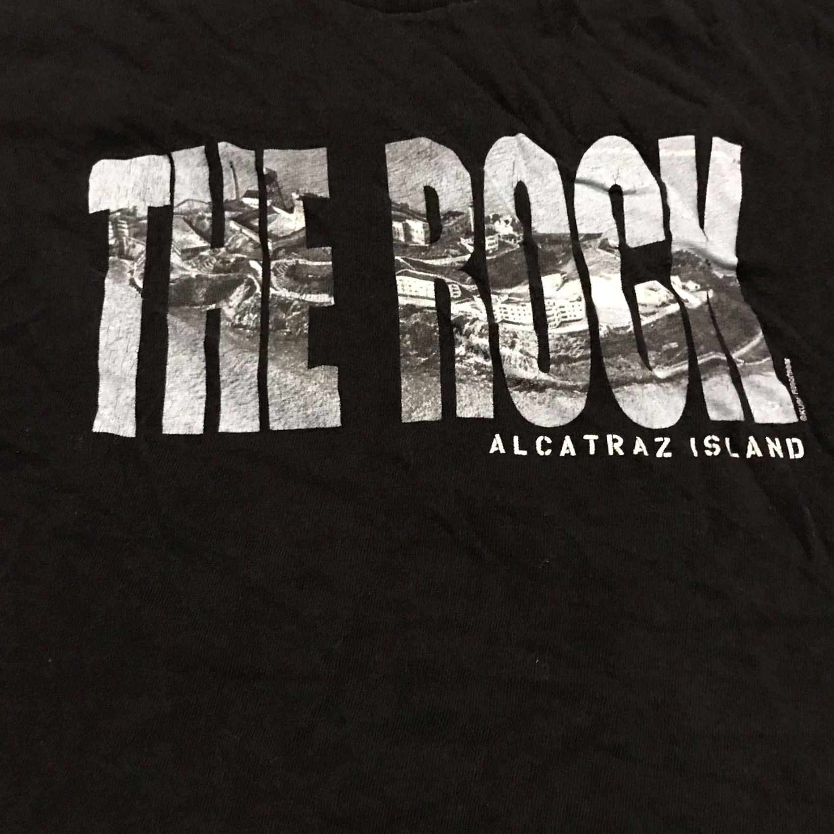 Vintage The Rock Alcatraz Island T-Shirt Adult S Black Cotton Crew Neck Short Sleeve Men Regular A49 Size US S / EU 44-46 / 1 - 2 Thumbnail