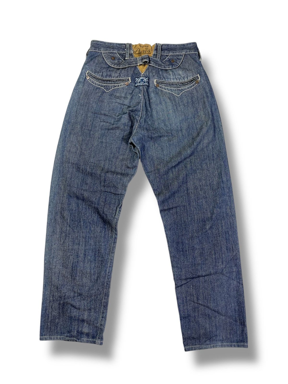 Evisu Crazy Rare Evisu Genes Buckleback Double Knee Selvedge Jeans