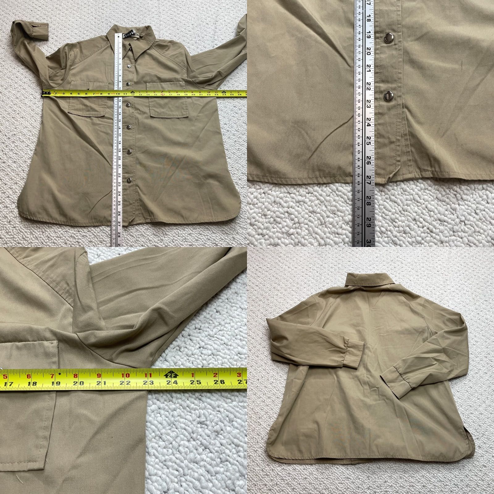Vintage Devon Button-Down Shirt Mens 18 Brown Khaki Collared Long Sleeve Two Pocket Top Size US XXL / EU 58 / 5 - 8 Thumbnail