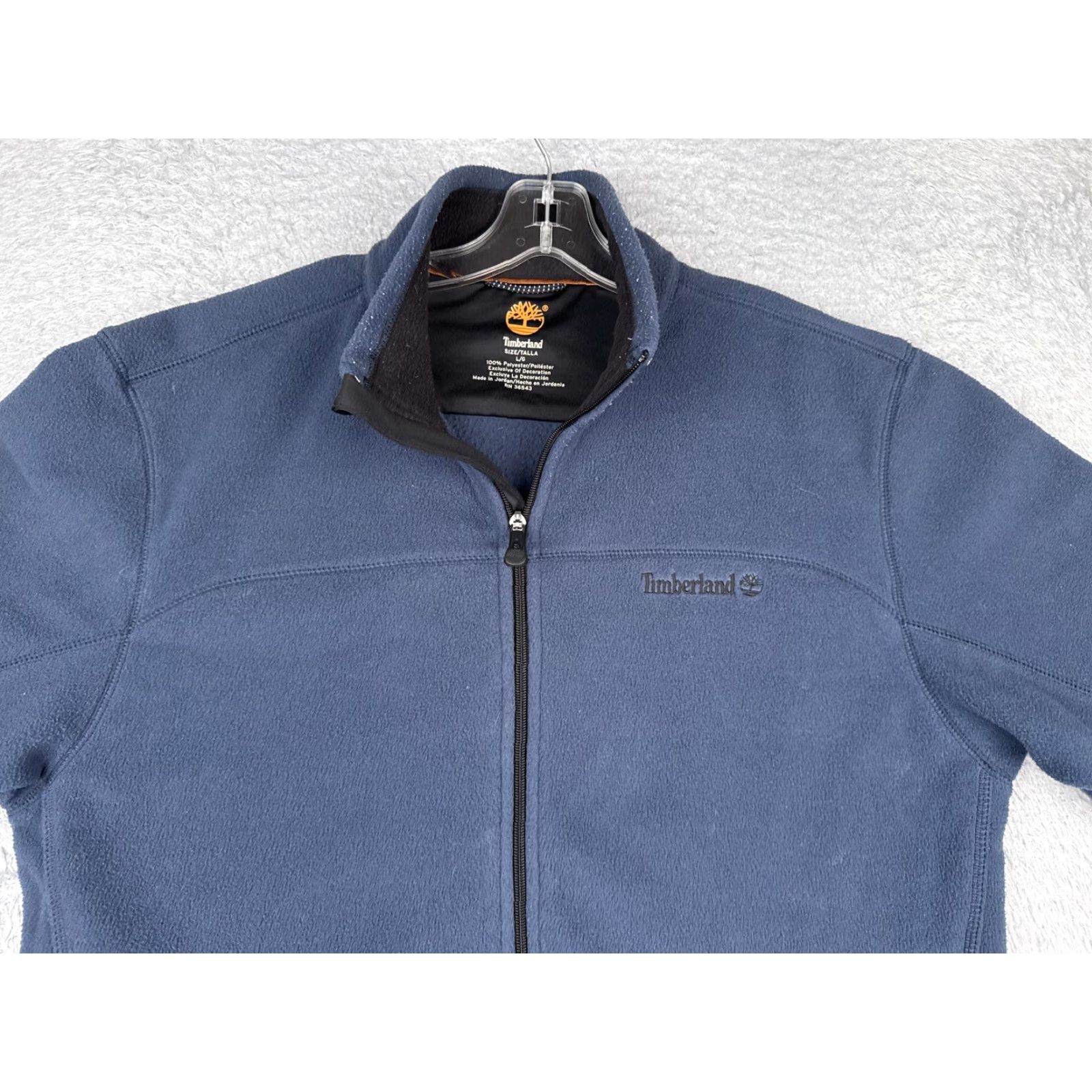 Timberland Timberland Jacket Mens Large Navy Blue Fleece Full Zip Stand Collar Embroidered Logo Tree Chest Size US L / EU 52-54 / 3 - 4 Thumbnail