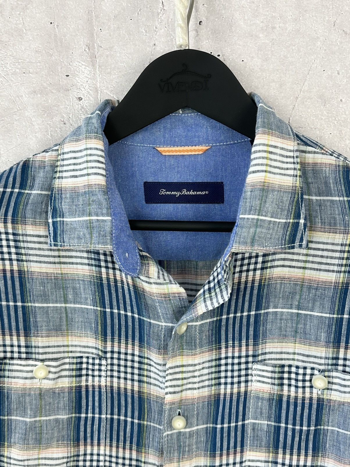 Designer × Tommy Bahama Tommy Bahama Linen Check Short Sleeve Shirt Size US L / EU 52-54 / 3 - 4 Thumbnail