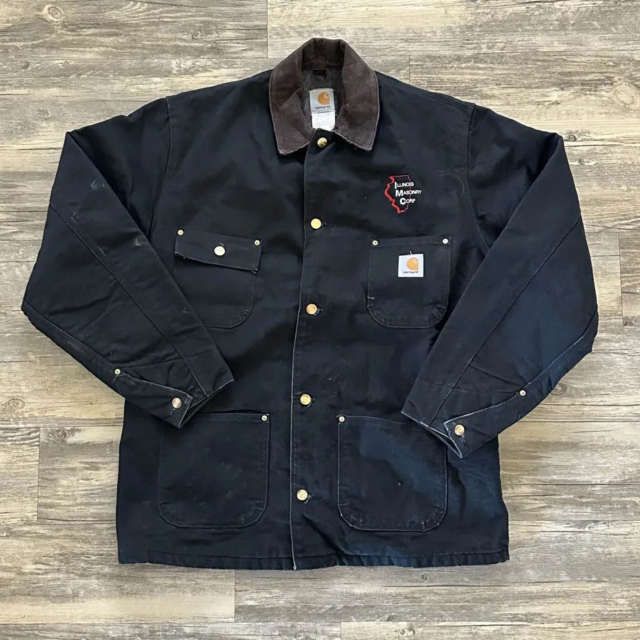 Carhartt Vintage C01 BLK Black Chore Barn Blanket Lined Coat Size US L / EU 52-54 / 3 - 1 Thumbnail