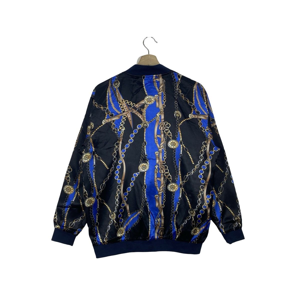 Vintage Vintage POP ENGLAND Chain Baroque Print Satin Bomber Jacket Size US L / EU 52-54 / 3 - 6 Thumbnail