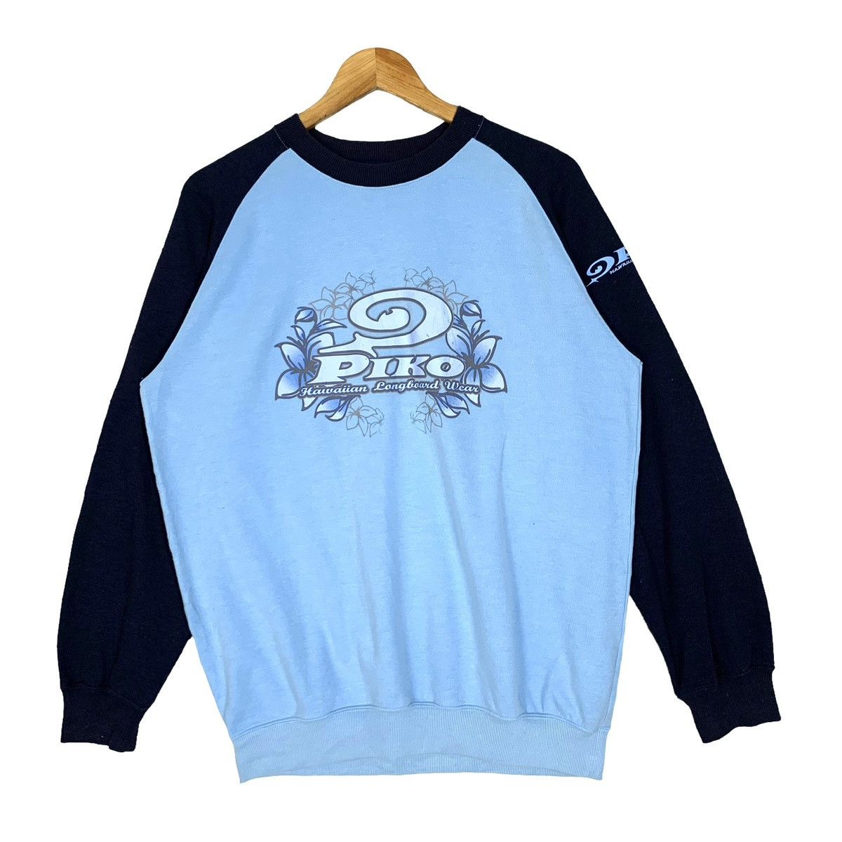 Vintage Vintage 90s Piko Hawaiian Longboard Wear Sweatshirt Size US M / EU 48-50 / 2 - 1 Thumbnail