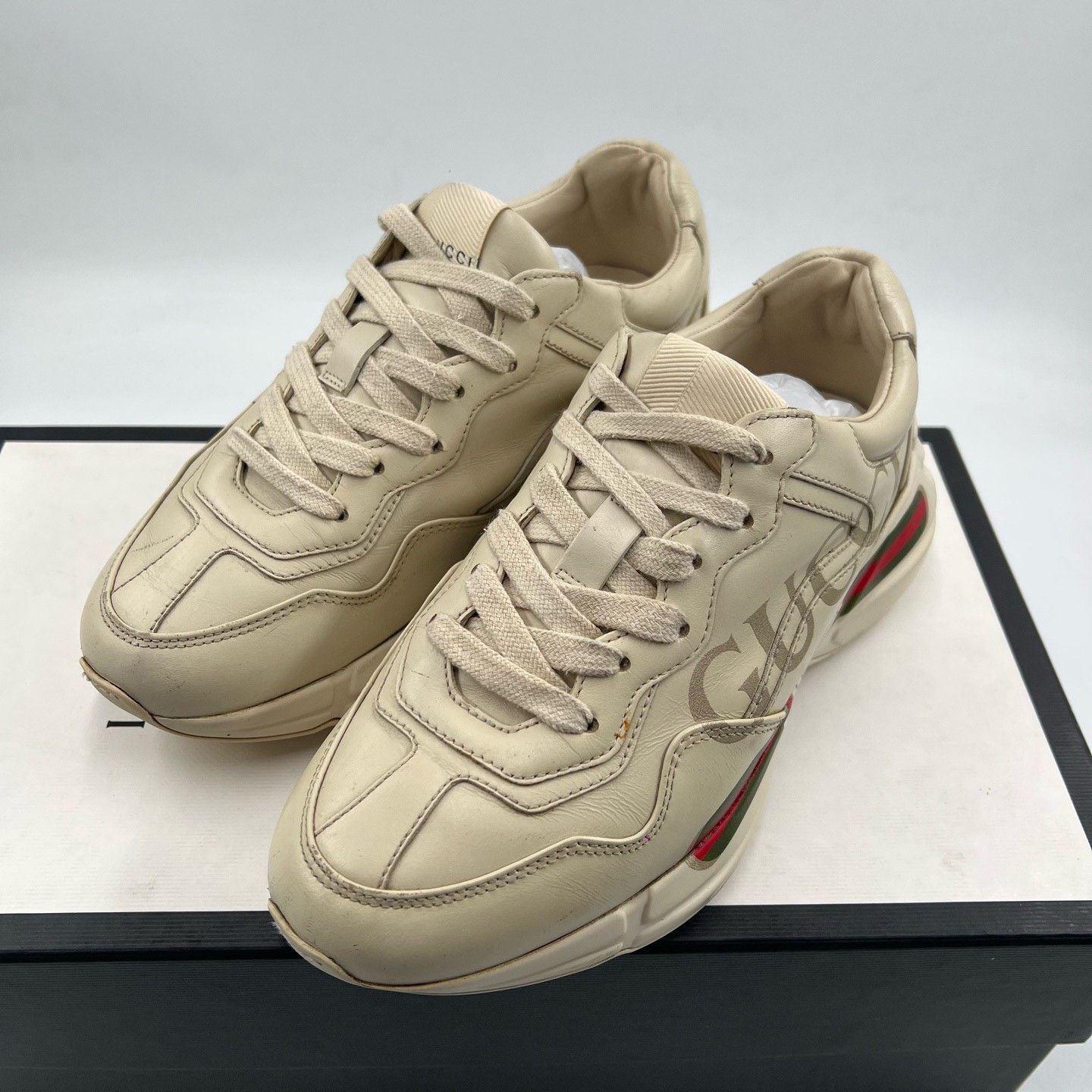 Gucci Gucci Rhyton Double G Print Low-Top Sneakers Size US 4 / IT 34 - 1 Thumbnail