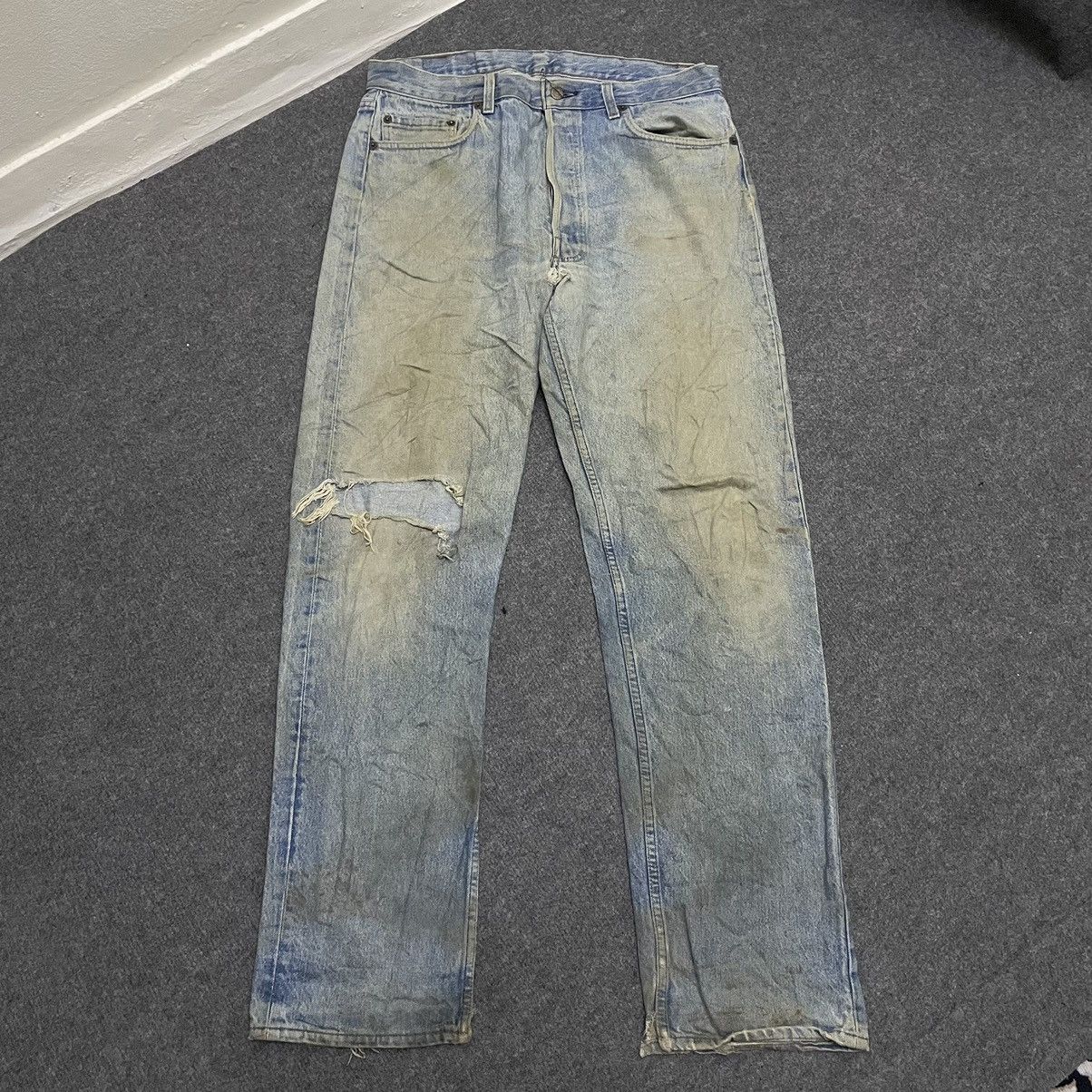 Levi's Vintage Clothing × Vintage Vintage 90s Levis 501 Distressed Denim Grunge Style Size US 35 - 1 Thumbnail