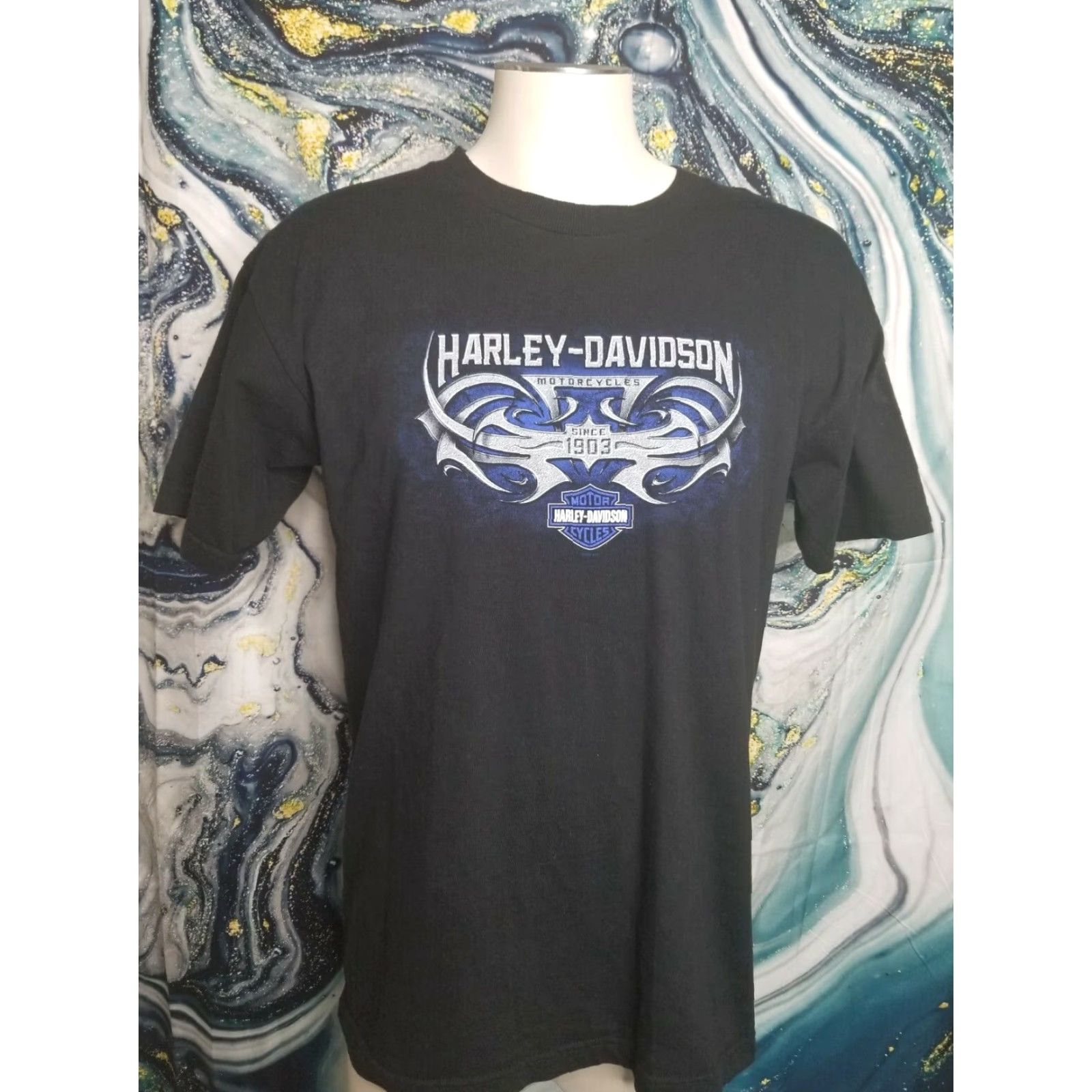 Harley Davidson VINTAGE Harley-Davidson T-Shirt American Eagle Black Mens L Patriotic Double-Sided Limited Edition Size US L / EU 52-54 / 3 - 2 Thumbnail