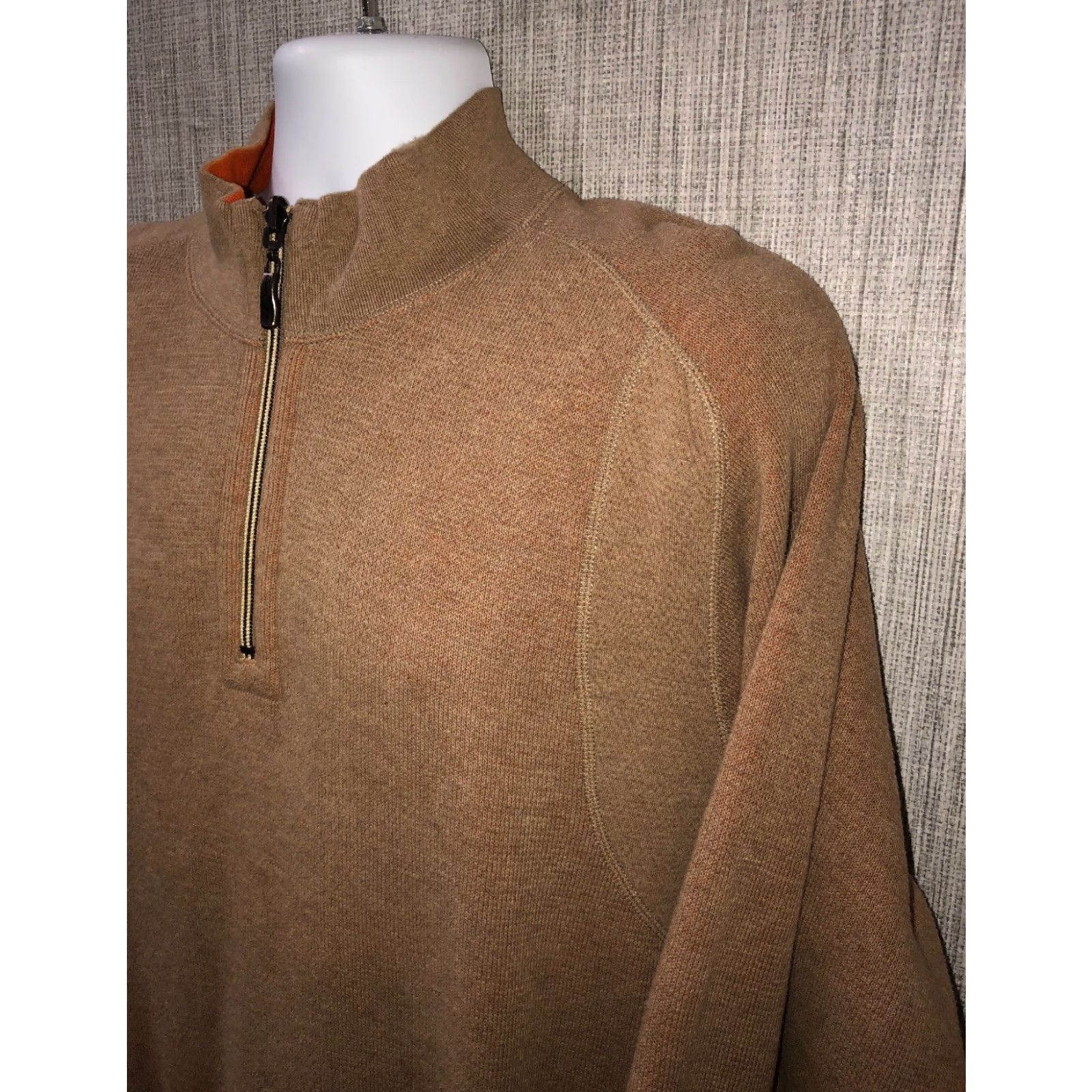 Tommy Bahama Tommy Bahama Mens 1/2 Zip REVERSIBLE Pullover Sweater L Beige Size L Mens Size US L / EU 52-54 / 3 - 2 Thumbnail
