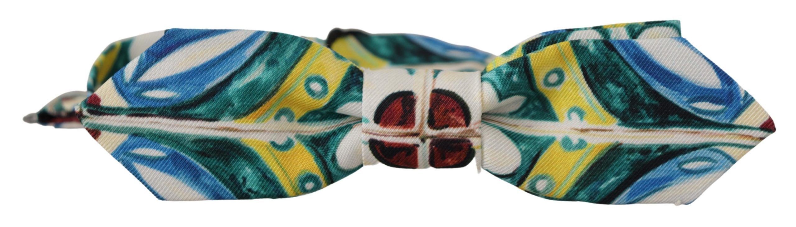 Dolce & Gabbana Elegant Silk Majolica Print Bow Men's Tie Size ONE SIZE - 1 Thumbnail