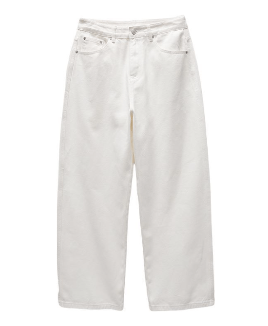 Japanese Brand High street white straight cleanfit wide-leg jeans Size US 32 / EU 48 - 4 Thumbnail