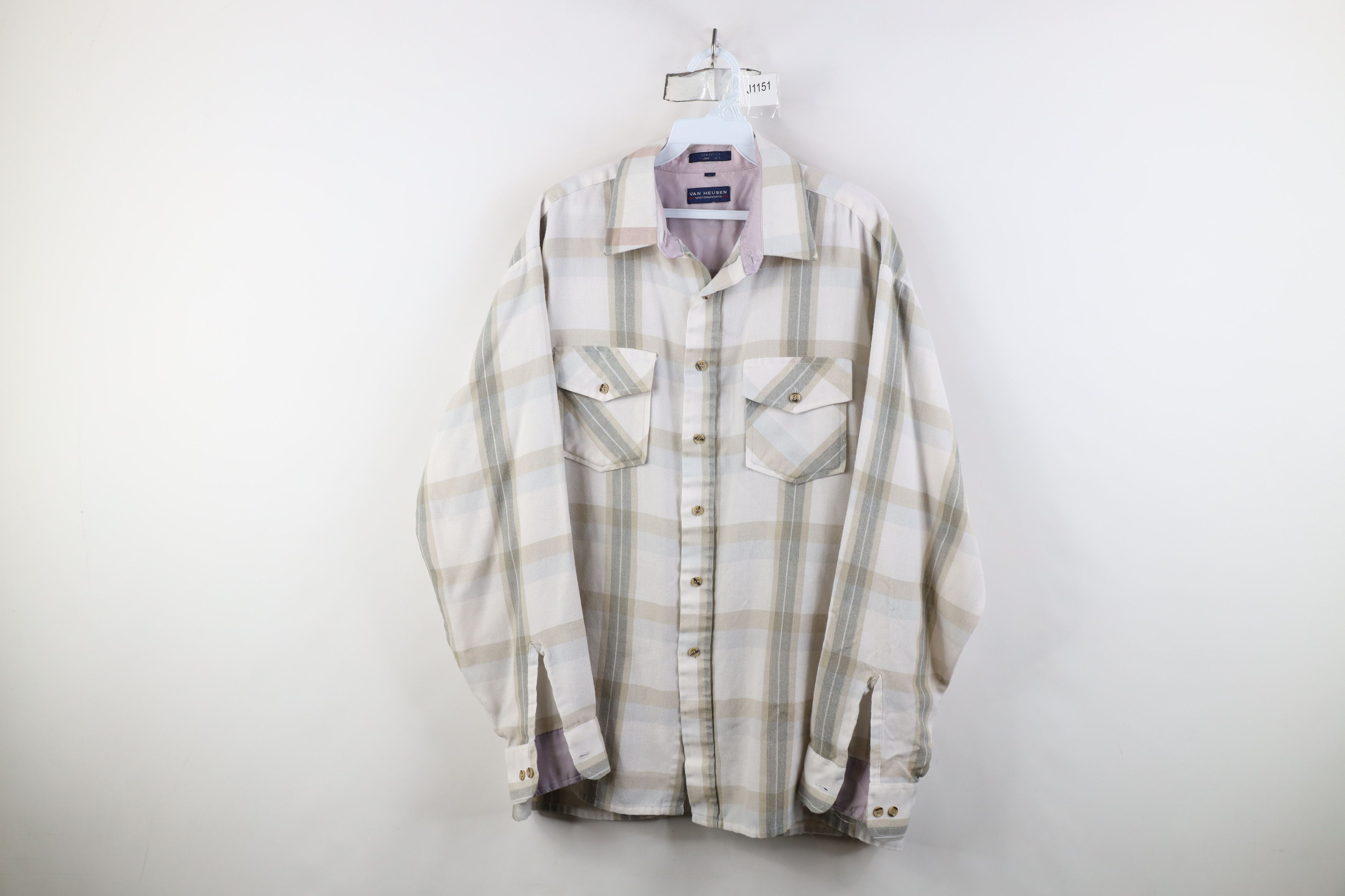Vintage Vintage 70s Streetwear Pocket Collared Button Shirt Plaid Size US L / EU 52-54 / 3 - 1 Thumbnail