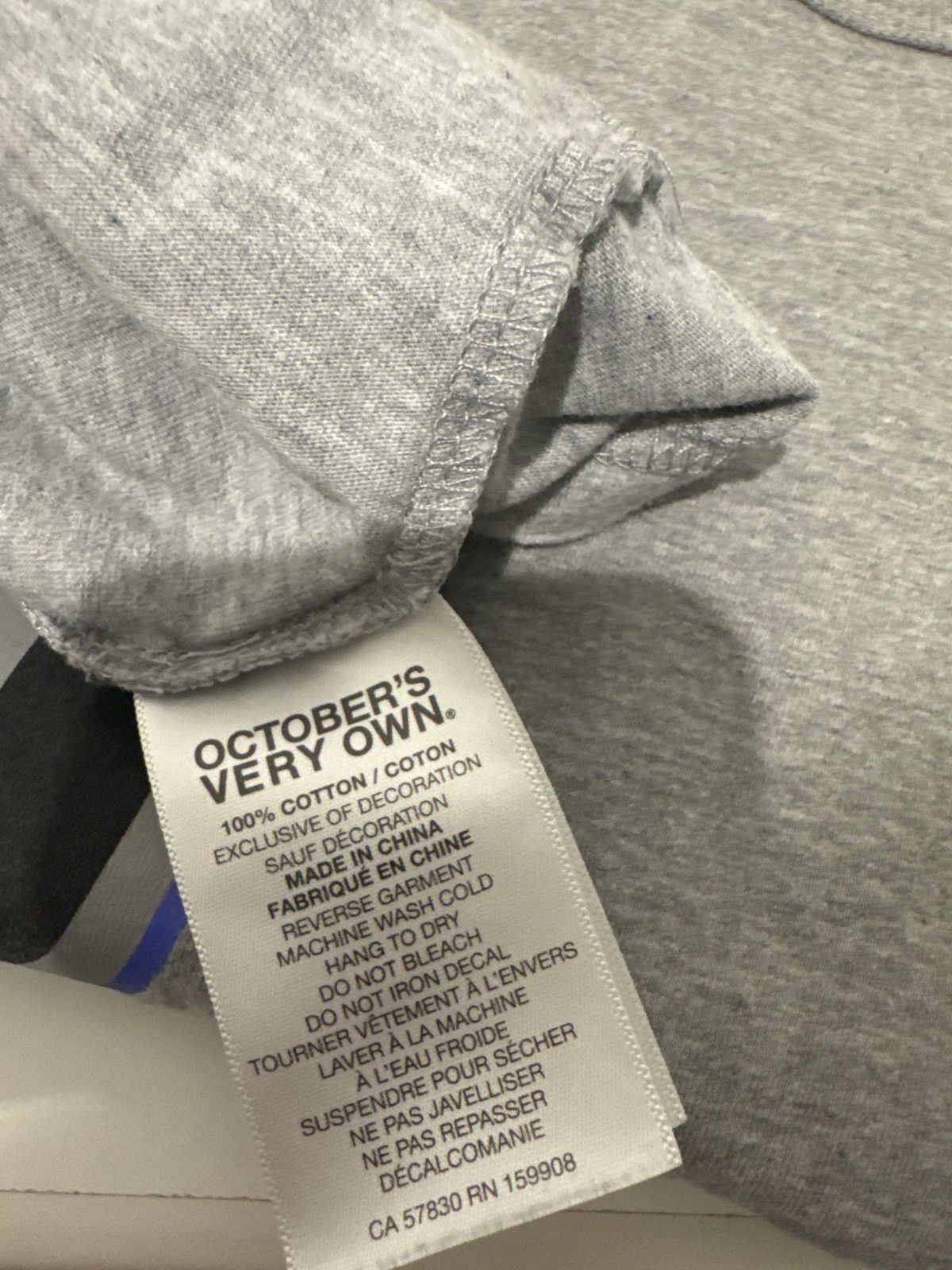 October's Very Own Drake OVO Side Logo Grey Tee Size US L / EU 52-54 / 3 - 5 Thumbnail