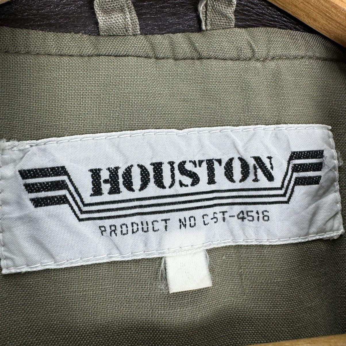 Japanese Brand × Vintage ⚡️HOUSTON HUNTING BOMBER LEATHER PART JACKET Size US L / EU 52-54 / 3 - 9 Thumbnail