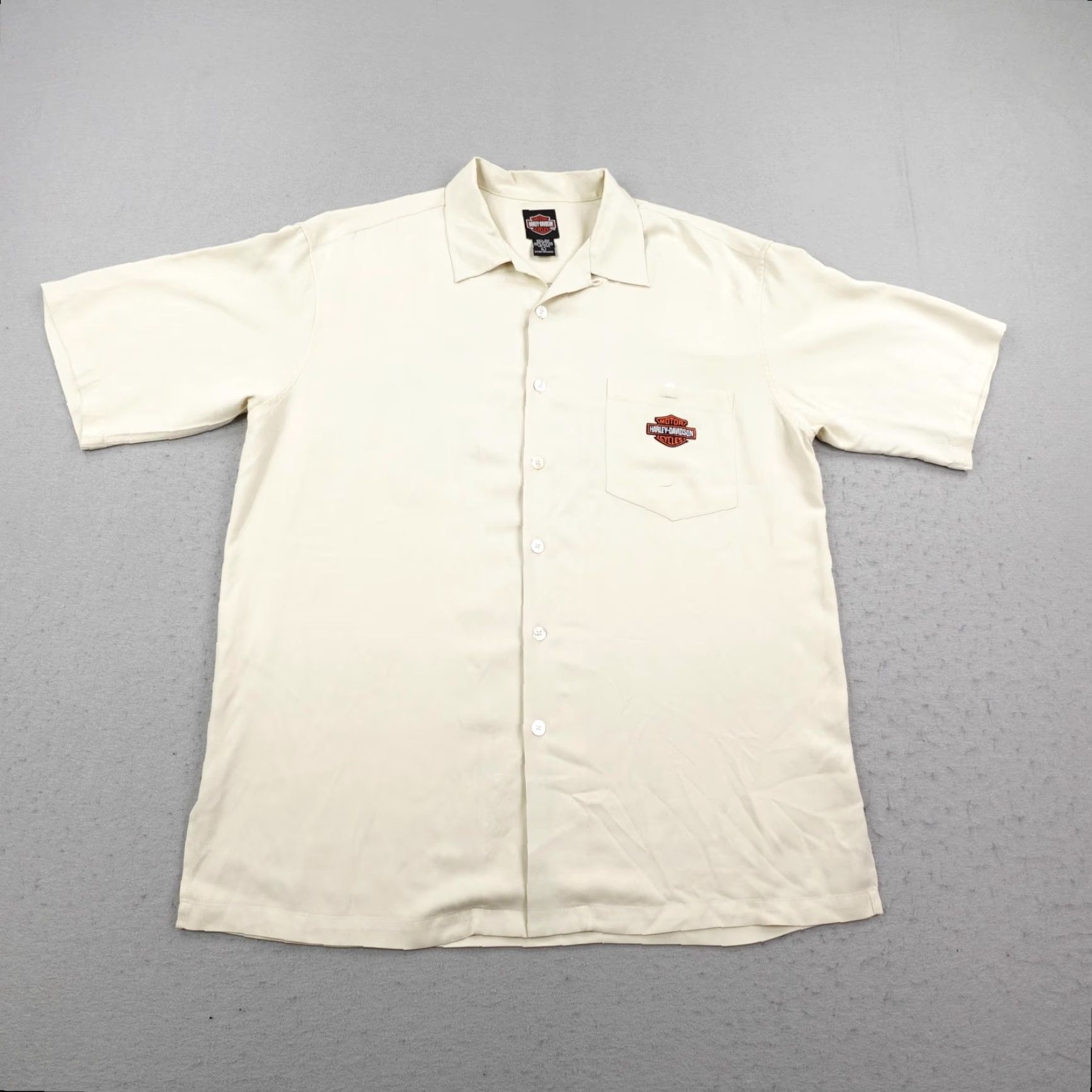Harley Davidson Harley-Davidson Shirt Large Beige Tori Richard Honolulu Hawaiian Embroidered Size US L / EU 52-54 / 3 - 2 Thumbnail