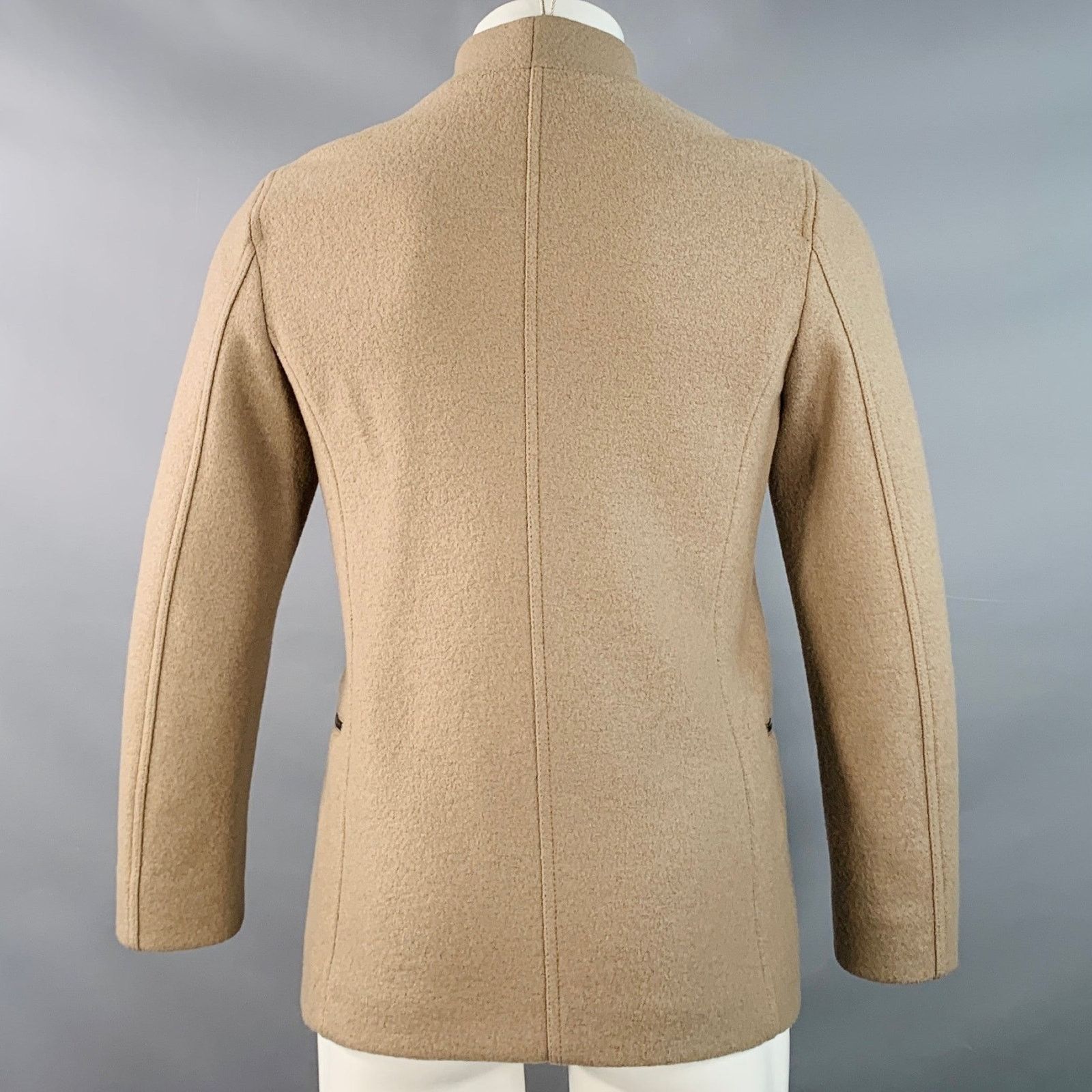 Emporio Armani EMPORIO ARMANI Size 36 Tan Wool Two Pockets Zip Up Jacket Size US S / EU 44-46 / 1 - 3 Thumbnail