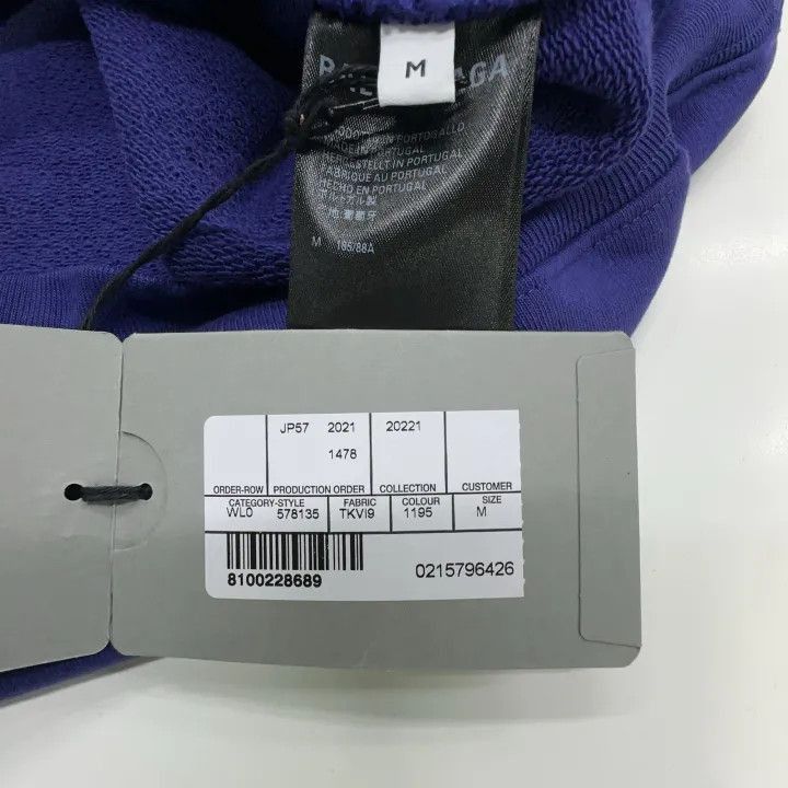 Balenciaga Balenciaga Balenciaga Logo Embroidered Hoodie in Deep Blue Size US M / EU 48-50 / 2 - 5 Thumbnail