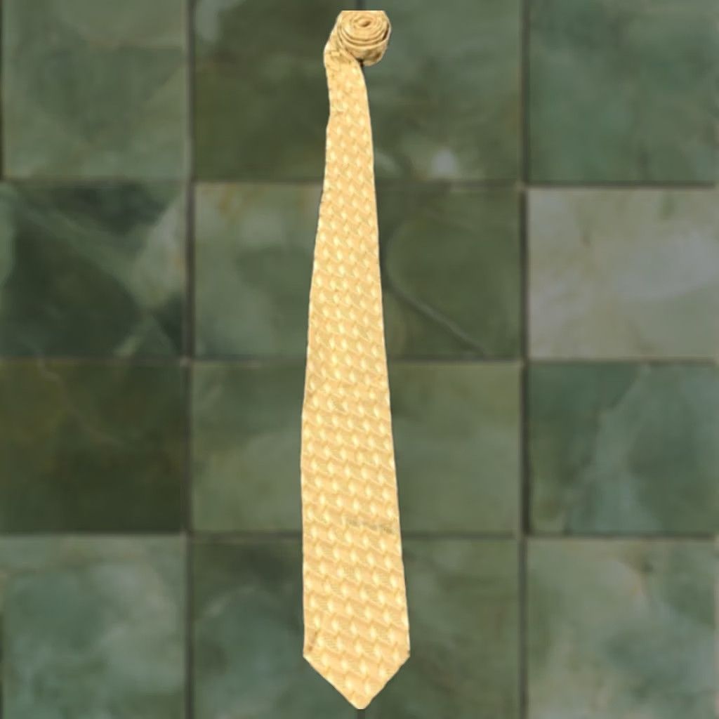 Ermenegildo Zegna VINTAGE Ermenegildo Zegna Necktie 100% Silk Gold Geometric Pattern Tie Mens 58" Gold Geometric Designer Pattern Abstract 3.5" Wide Outlook Size ONE SIZE - 1 Thumbnail