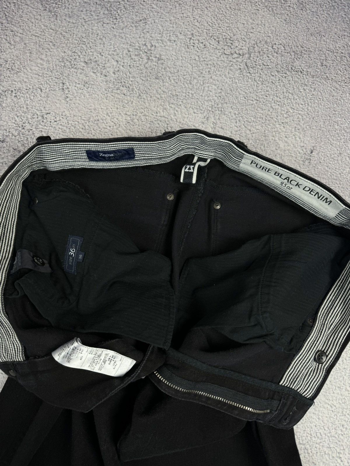 Ermenegildo Zegna × Z Zegna Zegna Sport Pure Black Denim 9,5 OZ Jeans Slim Fit Size US 36 / EU 52 - 19 Thumbnail