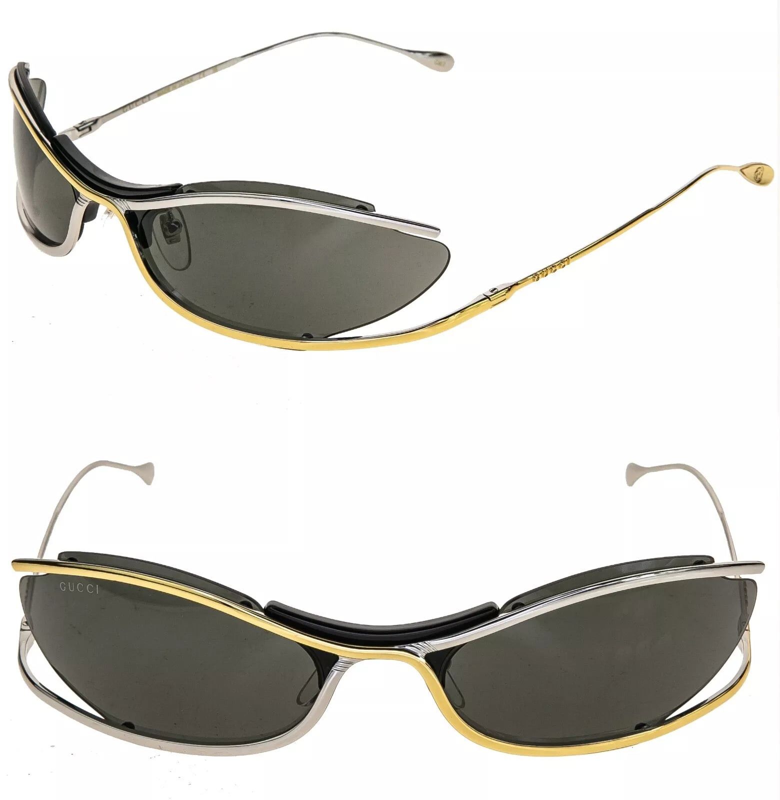 Gucci GUCCI 1487 Black Silver Gold Designer Mask Gg1487S 001 Size ONE SIZE - 1 Thumbnail
