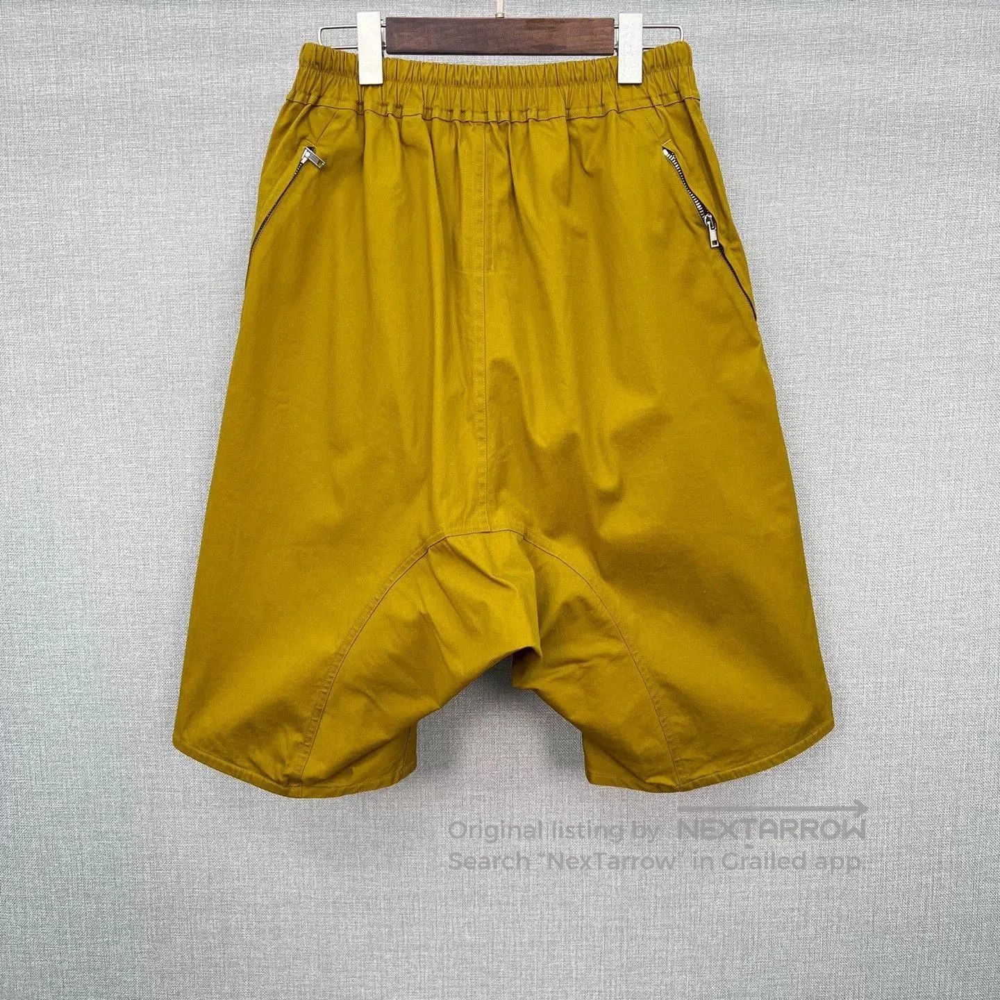 Rick Owens Rick Owens 22ss Yellow Cotton Drawstring Shorts. Size US 32 / EU 48 - 3 Thumbnail
