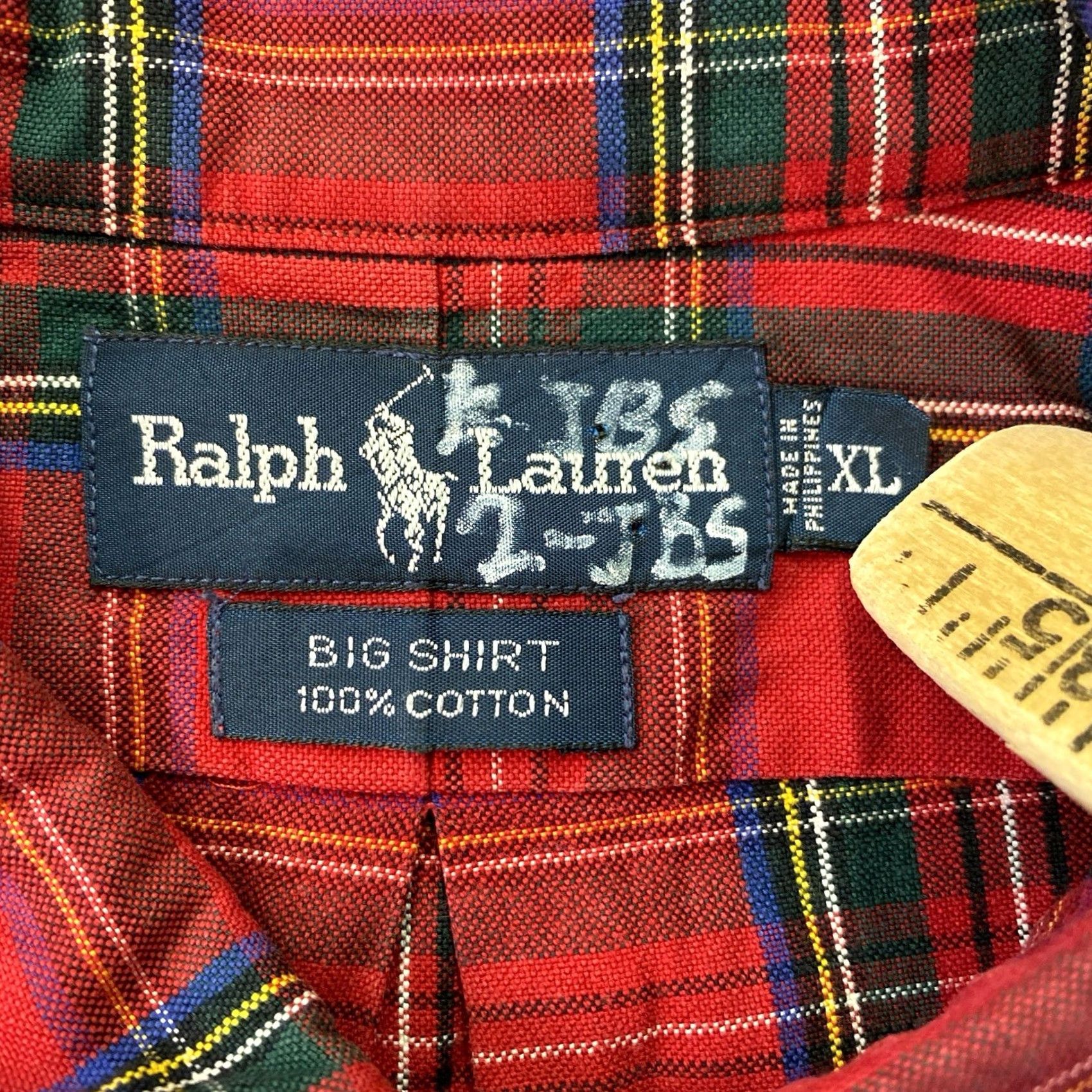 Polo Ralph Lauren VINTAGE Polo Ralph Lauren Big Shirt Cotton Plaid Holiday XL Red Green Blue Long Sleeve Button-Up Down Front Mens Size US XL / EU 56 / 4 - 3 Thumbnail