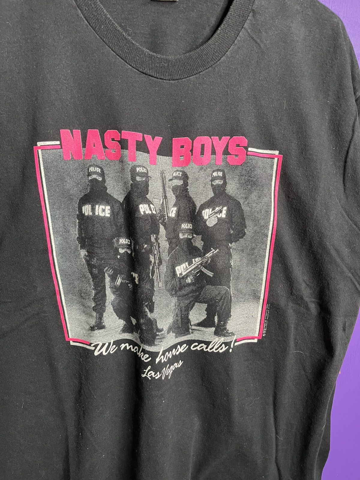 Vintage Vintage 90s Nasty boys Las Vegas police t-shirt Size US XL / EU 56 / 4 - 3 Thumbnail