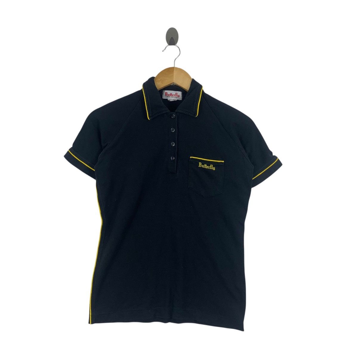 Vintage Vintage BUTTERFLY JAPAN Liner Uniform Jersey Polo Tee Shirt Size L / US 10 / IT 46 - 3 Thumbnail