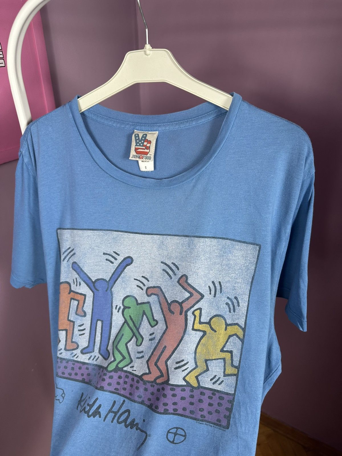 Junk Food Vintage Junk Food Keith Haring Dance Art T-Shirt Blue Logo Size US S / EU 44-46 / 1 - 12 Thumbnail