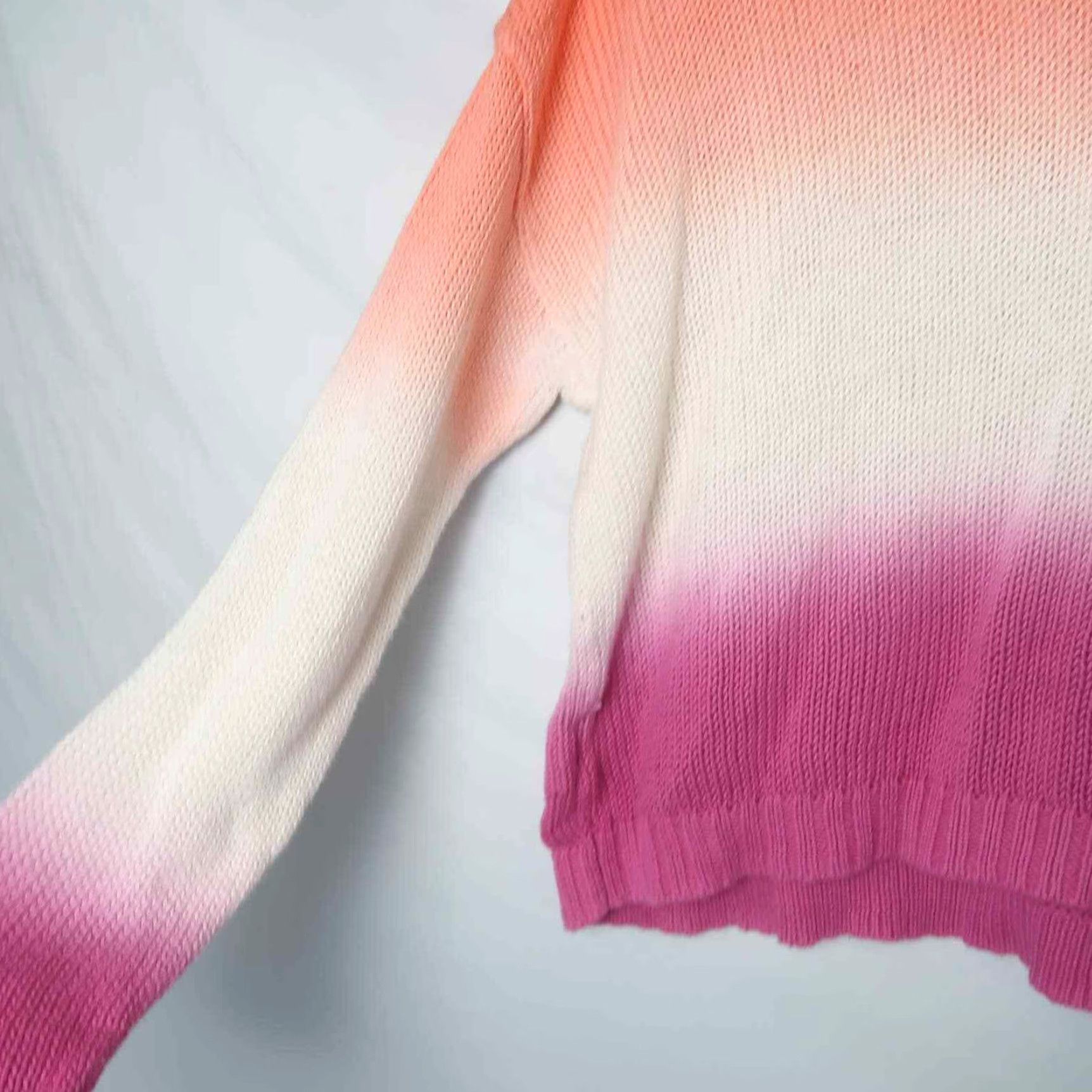 Lou & Grey Lou & Grey coral orange white and purple ombre knit hooded sweater S Women Pullover Long Sleeve Cotton Knit Hooded Casual Size S / US 4 / IT 40 - 3 Thumbnail