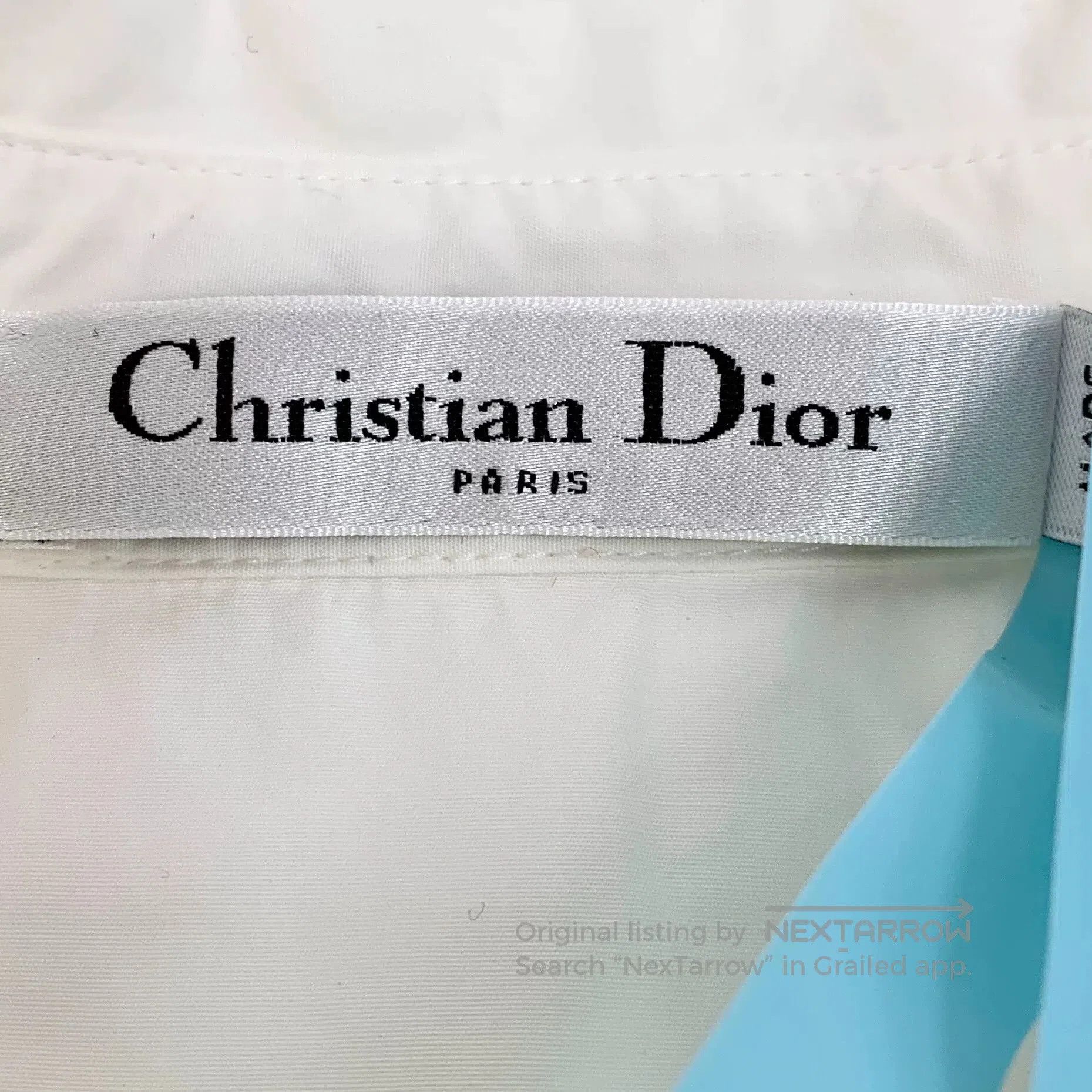 Dior white cotton shirt dress with irregular hem. Size US S / EU 44-46 / 1 - 5 Thumbnail