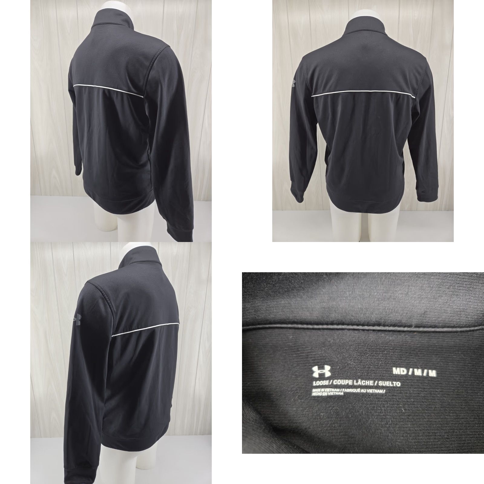 Under Armour Under Armour Project Rock Jacket Men Medium Black Zip-Up Iron Paradise Track Top Size US M / EU 48-50 / 2 - 8 Thumbnail