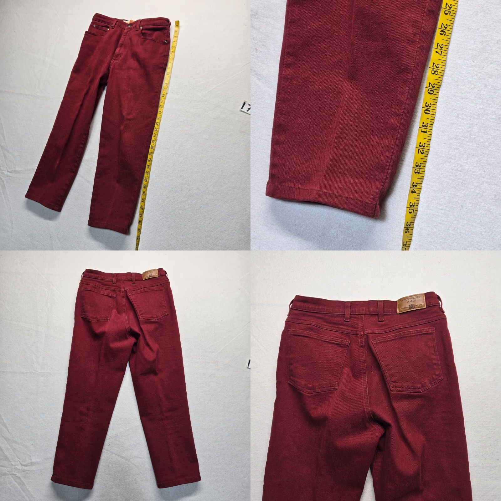 Faded Glory Faded Glory Pants Women 12P Red Corduroy High Rise Stretch Straight Leg Petites Size 34" / US 12 / IT 48 - 8 Thumbnail