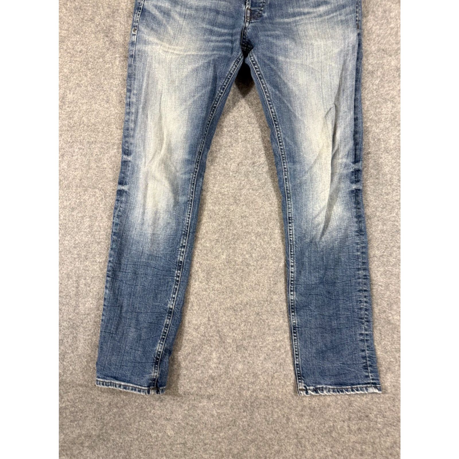 Jack & Jones Jack & Jones Jeans Mens 33/32 Blue Denim Slim Glenn Fit Button Fly Whisker Pockets Jeans Size US 33 - 4 Thumbnail