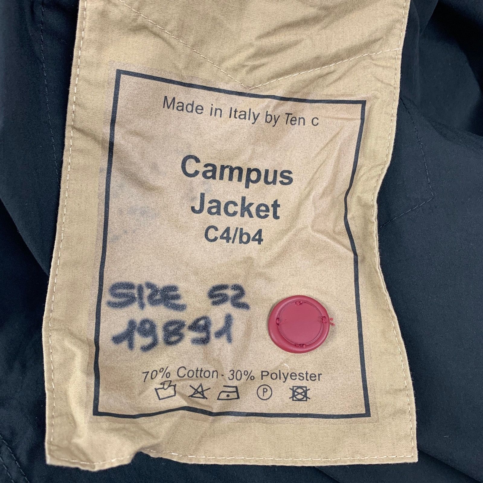 Ten C Size L Black Cotton Polyester Patch Pocket Campus Jacket Size US L / EU 52-54 / 3 - 5 Thumbnail