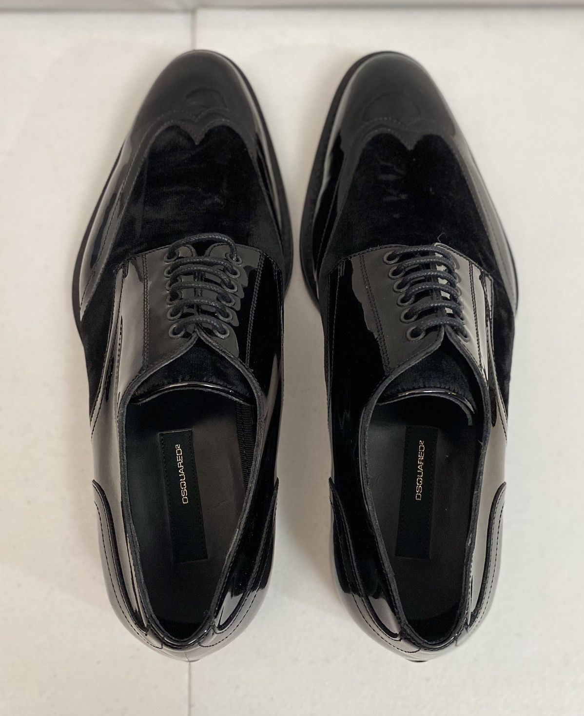 Dsquared2 Dsquared2 🇮🇹 Black Patent/Velvet Handmade Derby 7.5 NEW Size US 7.5 / EU 40-41 - 12 Thumbnail